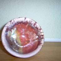 copper and iron reduction glaze: raku fired pot