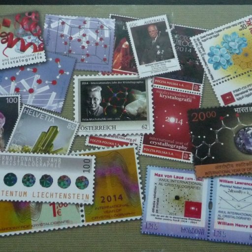 iucr2014 collage of 13 stamps