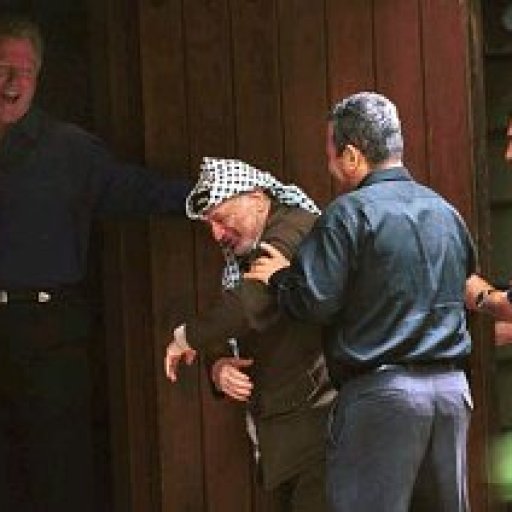 Barak pushes Arafat - Copy